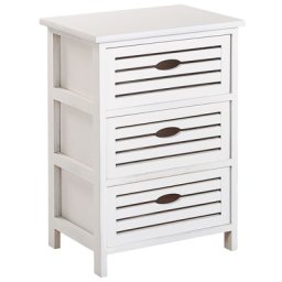 Kommode in Weiß aus Paulowniaholz mit 3 Schubladen 58 x 40 x 29 cm Schlafzimmer Wohnzimmer