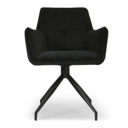 Bürostuhl KINGSCROSS - Bürostuhl, Samt in Schwarz & schwarzes Metall