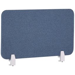 Schreibtisch Trennwand Blau Stoff PET Kunststoff 72 x 40 cm zum Aufstellen Klemmen Schallschutz Sichtschutz Pinnwand Büro Home Office