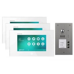 Gegensprechanlage mit Kamera 170° 2-Draht BUS BALTER 7"" Display mit Zoom Funktion für 3-Familienhaus (Türstation Farbe : Graphit)