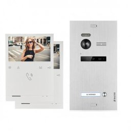 BALTER EVO QUICK Video Türsprechanlage mit 2x 4,3 Zoll Monitor 2-Draht BUS Türstation mit 150° Weitwinkel-Kamera für 1 Familienhaus (Türstation Farbe : Anthrazitgrau)