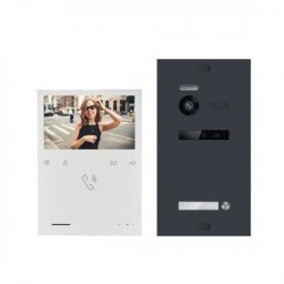 BALTER EVO QUICK Video Türsprechanlage mit 4,3 Zoll Monitor 2-Draht BUS Türstation mit 150° Weitwinkel-Kamera für 1 Familienhaus (Türstation Farbe : Silber)