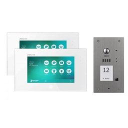 Türsprechanlage BALTER 2-Draht BUS mit 2x7"" Display, 170° Kamera und Zoom Funktion für 1-Familienhaus (Türstation Farbe : Graphit)