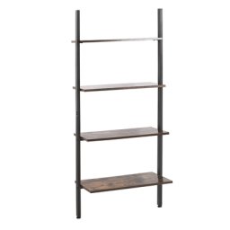 Bücherregal Dunkler Holzfarbton MDF Platte 4 Fächer 150 x 64 x 34 cm Rustikal Hochfunktionell Viel Stauraum Pflegeleicht Wohnzimmer