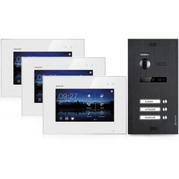 Video Türsprechanlage BALTER EVO BLACK 2-Draht BUS Komplettsystem für 3-Familienhaus in Schwarz