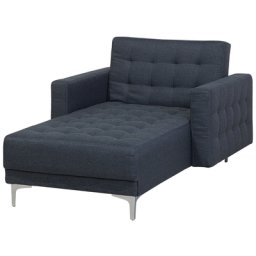 Chaiselongue Dunkelgrau Polsterbezug mit gestepptem Bezugsstoff Wohnzimmer Salon Schlafzimmer Modernes Design