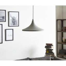 DELIFE Pendelleuchte Disku D35xH17 cm Beton Hängeleuchte, Hängeleuchten
