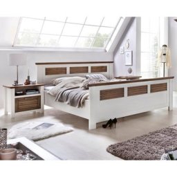 Doppelbett 200x200 Pinie weiß braun Laguna