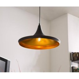 DELIFE Pendelleuchte Ginevera 35 cm Schwarz Matt Aluminium, Hängeleuchten
