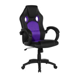 Bürostuhl Schwarz mit Violett Kunstleder höhenverstellbar Modernes innovatives Design