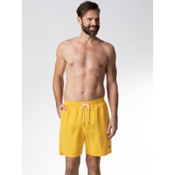 Walbusch Herren Schwimm Shorts Gelb einfarbig