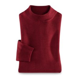 Walbusch Herren Merino Mix Stehbund Pullover einfarbig Rot