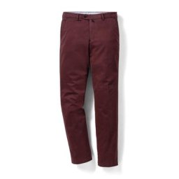 Walbusch Herren Bügelfrei-Chino-Hose Regular Fit Rot einfarbig flexibler Bund