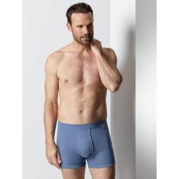 Walbusch Herren kurze Hose Thermo Blau einfarbig wärmend
