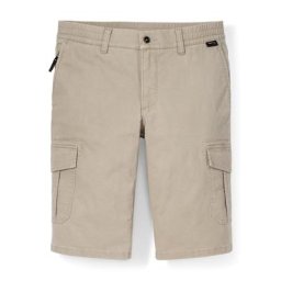 Walbusch Herren Bermuda-Hose Regular Fit Beige einfarbig flexibler Bund