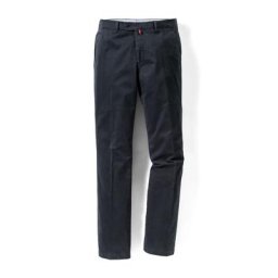 Walbusch Herren Bügelfrei-Chinohose Regular Fit Blau einfarbig flexibler Bund