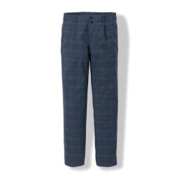 Walbusch Herren Hose mit Bundfalten Comfort Fit Blau kariert elastisch flexibler Bund
