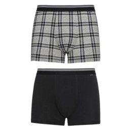 Walbusch Herren Pants Dessin Duo 2er Pack mehrfarbig Karo/Schwarz