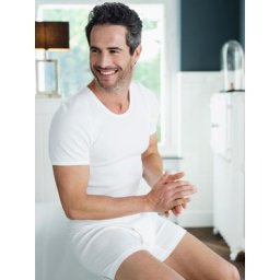 Walbusch Herren Shirts Weiß einfarbig