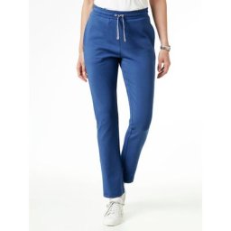 Walbusch Damen Freizeit-Hose untersetzte Größen Blau einfarbig