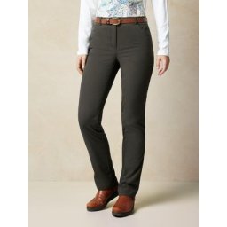 Walbusch Damen Thermo Bügelfrei Hose einfarbig Khaki