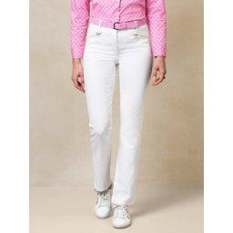 Walbusch Damen Powerstretch Baumwollhose einfarbig Weiß