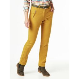 Walbusch Damen Thermolite Baumwollhose einfarbig Safran