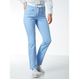 Walbusch Damen Powerstretch Baumwollhose einfarbig Skyblue