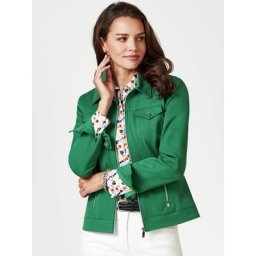 Walbusch Damen Komfort Cityjacke einfarbig Grasgrün