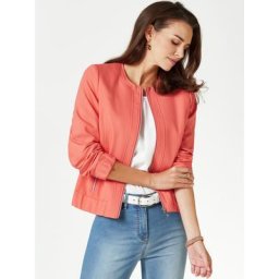 Walbusch Damen Blousonblazer Reisefieber einfarbig Pfirsich