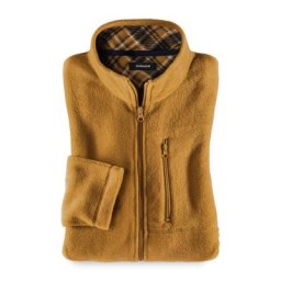Walbusch Herren Huskyfleece Jacke einfarbig Safran