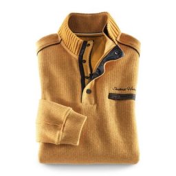 Walbusch Herren Wohlfühl Pullover Softrib einfarbig Safran