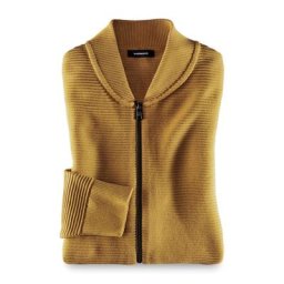 Walbusch Herren Zip Jacke Ottoman einfarbig Safran