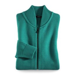 Walbusch Herren Zip Jacke Ottoman einfarbig Lagune