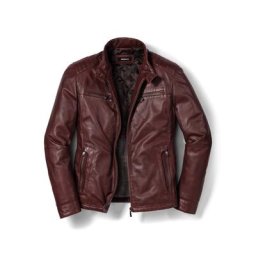 Walbusch Herren Biker Jacket normale Größen Rot einfarbig