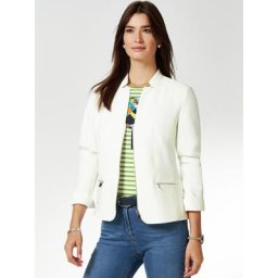 Walbusch Damen Kofferblazer Airline einfarbig Offwhite