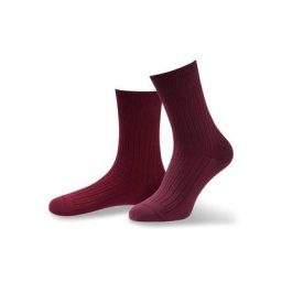 Walbusch Herren Pima Ripp Aktivsocke 2er Pack einfarbig Bordeaux