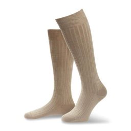 Walbusch Herren Aktiv-Strumpf Pima-Cotton Beige einfarbig mit Stützkraft