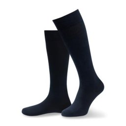 Walbusch Herren Aktiv-Strumpf Pima-Cotton Blau einfarbig mit Stützkraft