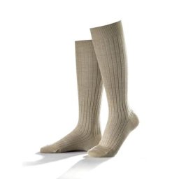 Walbusch Herren Aktiv-Strumpf Beige einfarbig mit Stützkraft