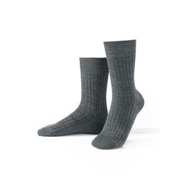 Walbusch Herren 4 Seasons Aktivsocke 2er Pack einfarbig Mittelgrau
