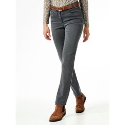 Walbusch Damen Powerstretch Jeans einfarbig Dark Grey