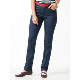 Walbusch Damen Jeanshose Feminine Fit Blau einfarbig atmungsaktiv elastisch flexibler Bund