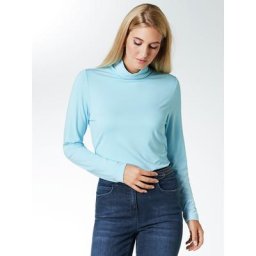 Walbusch Damen Viskose Unterziehrolli einfarbig Soft Aqua
