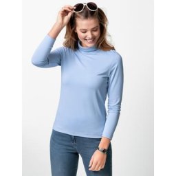 Walbusch Damen Viskose Unterziehrolli einfarbig Cashmere Blue