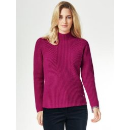 Walbusch Damen Pulli normale Größen Lila einfarbig wärmend