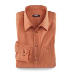 Walbusch Herren Hemd Bügelfrei Tropical einfarbig Terracotta