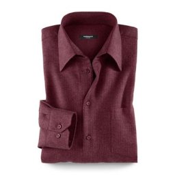 Walbusch Herren Thermoflanellhemd Comfort Fit Walbusch-Kragen Rot einfarbig wärmend