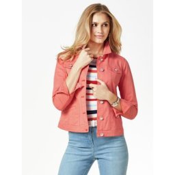 Walbusch Damen Jeans Jacke normale Größen Rosé einfarbig elastisch