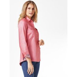 Walbusch Damen Hemd Pima Cottonbluse Oxford Rot